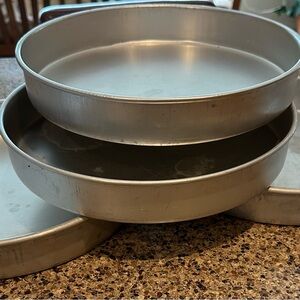 Round Silver Baking Pans set of 4